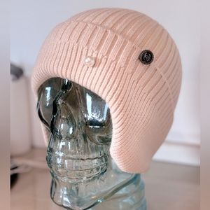 Ears Cover Knitted Hats Soft Warm Chanel Button Brooch